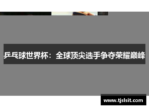乒乓球世界杯：全球顶尖选手争夺荣耀巅峰